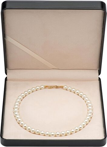 صندوق هدايا مخملي كبير من البولي يوريثان لعرض المجوهرات وقلادة من اللؤلؤ (أسود) in Kuwait