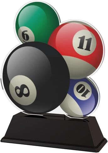 Trophy Monster Pool Acrylic Trophies Awards | Size 6½" | Made from Printed Acrylic | for Club, School & Presentations | Free Engraving Option in Saudi Arabia