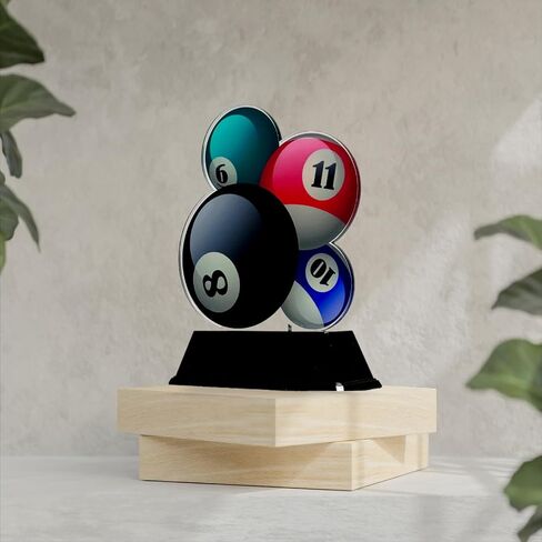Trophy Monster Pool Acrylic Trophies Awards | Size 6½" | Made from Printed Acrylic | for Club, School & Presentations | Free Engraving Option in Saudi Arabia
