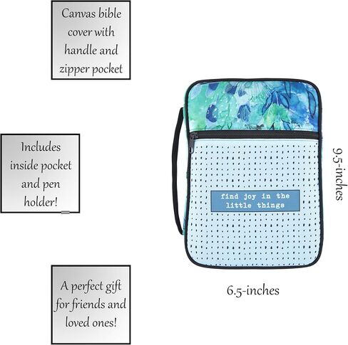 Creative Brands Faithworks - Watercolor Bible Cover with Carry Handle and Front Pocket Gifts of Faith Collection, 7 x 10-Inch, Find Joy in Saudi Arabia