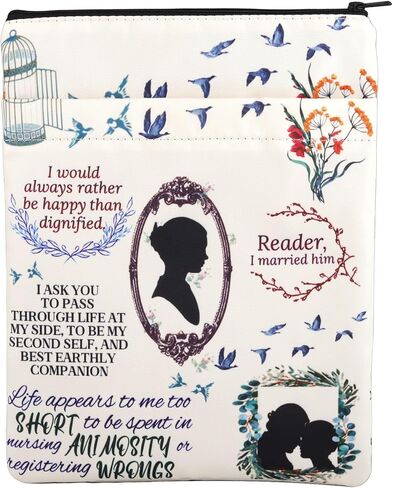 Jane Literary Book Sleeve Thornfield Hall Gifts Literature Reader Gifts Literary Book Cover Librarian Gifts (i Married him) in Saudi Arabia