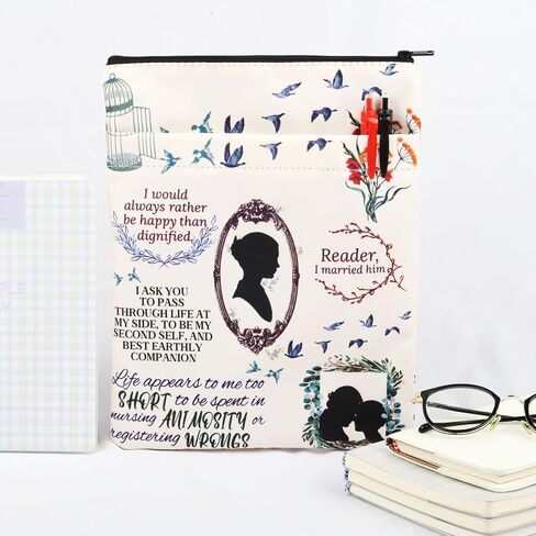 Jane Literary Book Sleeve Thornfield Hall Gifts Literature Reader Gifts Literary Book Cover Librarian Gifts (i Married him) in Saudi Arabia