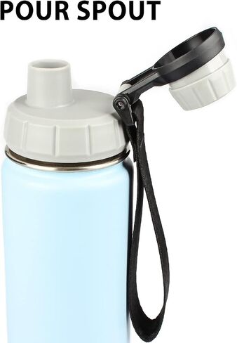 2-Pack Wide Mouth Replacement Lids Fit Hydro Flask, Simple Modern, Takeya, Iron Flask and Most Stainless Steel Sports Water Bottles - 1 Black + 1 Grey in Saudi Arabia