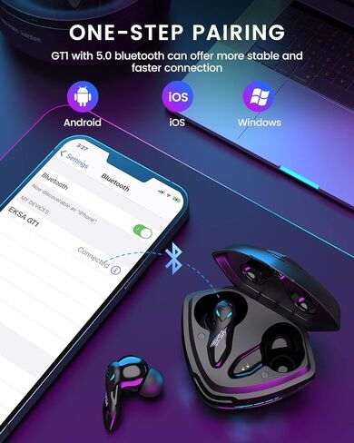 سماعات رأس EKSA E4 AirComfy مع خاصية إلغاء ضوضاء الميكروفون، سماعات رأس للكمبيوتر الشخصي، صوت محيطي واضح للغاية 263 جم خفيفة الوزن للغاية 3.5 مم سماعة كمبيوتر سلكية لأجهزة الكمبيوتر المحمول/PS4/PS5/Xbox/Switch in Kuwait