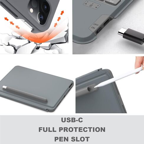 حافظة WIWU iPad Pro 11 بوصة مع لوحة مفاتيح (2022 الجيل الرابع-2018 الجيل الأول)، iPad Air الجيل الخامس/الرابع، حافظة لوحة مفاتيح iPad Pro مع لوحة تتبع، لوحة مفاتيح لاسلكية قابلة للفصل لجهاز iPad Pro 11 بوصة in Kuwait