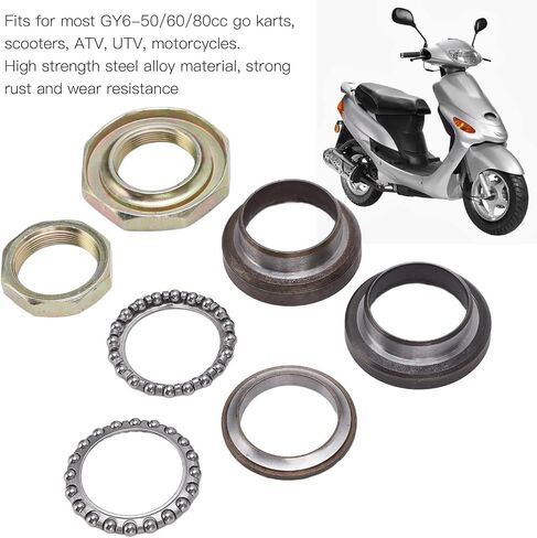 Keenso Motorcycle Fork Steering Stem Kit, Motorcycle Front Fork Steering Stem Bearings and Pulley for GY6‑50/60/80CC Go Karts Scooters ATV UTV Bearing in Saudi Arabia