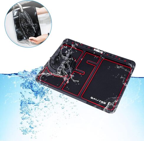 1 Pack Non-Slip Phone Pad for 4-in-1 Car, 360°Rotation Dash Holder, 9.8" x 7.5" Car Multifunctional Storage Mat, Auto Universal Cell Phone Navigation Frame Tray (Red) in Saudi Arabia