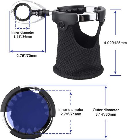 22 مم 25 مم 32 مم عيار مضاد للدوران بمقبض زجاجة مياه للشرب وحامل سلة حامل حامل عالمي للسيارة بأكملها، حامل مشروبات قارب كبير مع سلة، الدراجة/ATV/هارلي/كاياك/الكانوي/المشاية in Kuwait