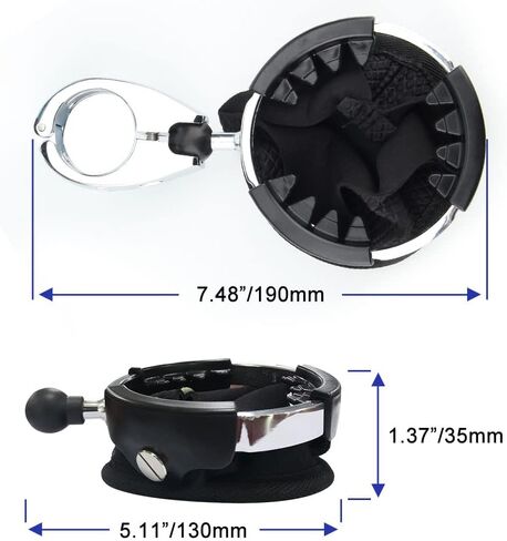 22 مم 25 مم 32 مم عيار مضاد للدوران بمقبض زجاجة مياه للشرب وحامل سلة حامل حامل عالمي للسيارة بأكملها، حامل مشروبات قارب كبير مع سلة، الدراجة/ATV/هارلي/كاياك/الكانوي/المشاية in Kuwait