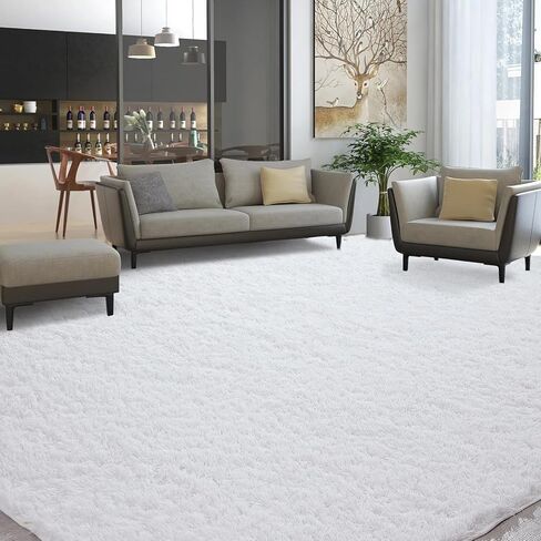 Modern Plush Area Rug 10x14, Ultra Soft Large Faux Fur Area Rug for Bedroom Living Room, Non-Skid Indoor Carpet for Kids Playroom Home Decor in Kuwait