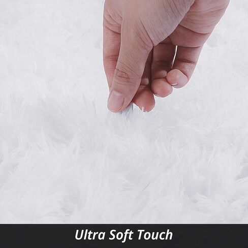 Modern Plush Area Rug 10x14, Ultra Soft Large Faux Fur Area Rug for Bedroom Living Room, Non-Skid Indoor Carpet for Kids Playroom Home Decor in Kuwait