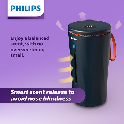 Philips OlfaPure 7300 Smart Car Aroma Scent Diffuser, 10 Long Lasting Car Fragrances to choose from, Premium Car Accessories for Men or Women, Portable Car Air Freshener | OP730BLKX1 in Saudi Arabia