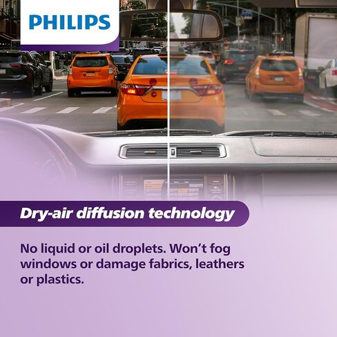 Philips OlfaPure 7300 Smart Car Aroma Scent Diffuser, 10 Long Lasting Car Fragrances to choose from, Premium Car Accessories for Men or Women, Portable Car Air Freshener | OP730BLKX1 in Saudi Arabia