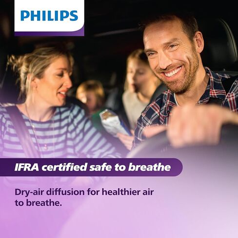 Philips OlfaPure 7300 Smart Car Aroma Scent Diffuser, 10 Long Lasting Car Fragrances to choose from, Premium Car Accessories for Men or Women, Portable Car Air Freshener | OP730BLKX1 in Saudi Arabia