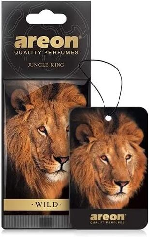 AREON WILD - معطر هواء للسيارة لطيف ومضحك معلق مخصص للمنزل والمكتب - عطر كولونيا فاخر مع عطور طبيعية - رائحة منعشة وفاخرة تدوم طويلاً - تصميم أنيق - برية ومجانية in Kuwait