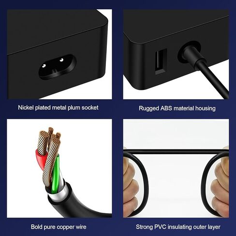 شاحن Surface Pro بقدرة 65 واط لجهاز Microsoft Surface Pro 9,8,7+,7,6,5,4,3,X, Surface Laptop Go 5,4,3,2,1, Surface Go 3,2,1 Tablet, Surface الكتاب 3 2 1، يدعم سلك طاقة محول التيار المتردد بقدرة 44 وات 36 وات in Kuwait