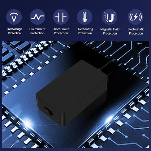 شاحن Surface Pro بقدرة 65 واط لجهاز Microsoft Surface Pro 9,8,7+,7,6,5,4,3,X, Surface Laptop Go 5,4,3,2,1, Surface Go 3,2,1 Tablet, Surface الكتاب 3 2 1، يدعم سلك طاقة محول التيار المتردد بقدرة 44 وات 36 وات in Kuwait