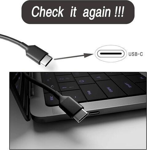شاحن Chromebook 65W لـ DELL 45W USB C بديل شاحن الكمبيوتر المحمول Lenovo chromebook/ThinkPad T480 T80S T490 T490S/Yoga، HP، Asus، Samsung، Acer، Google Series Type C سلك الطاقة in Kuwait