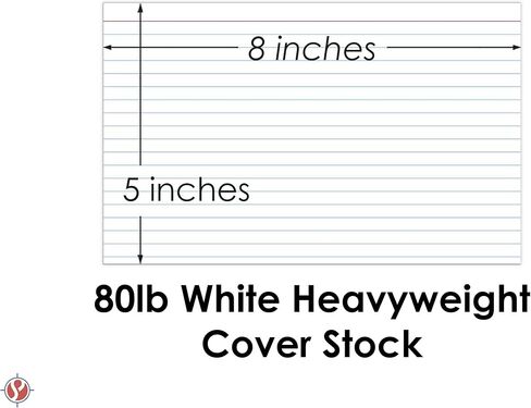 Ruled Index Cards, On 80lb Heavyweight Thick White Cover Stock. "100 Cards per pack" (4 x 6) in Saudi Arabia