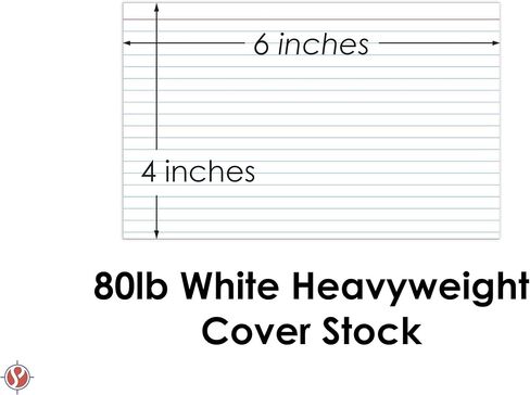 Ruled Index Cards, On 80lb Heavyweight Thick White Cover Stock. "100 Cards per pack" (4 x 6) in Saudi Arabia