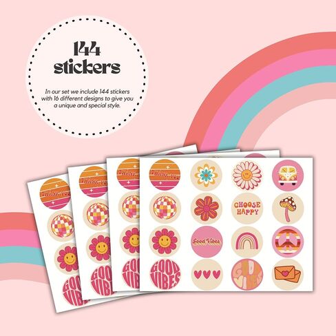 Pack of 100 3x5 Inch Groovy Thank You Cards with Envelopes, Thank You Cards with 100 Envelopes and Groovy Stickers, Card stock Thank You Card, Thank You Cards Small Business, Cards and Envelopes in Saudi Arabia