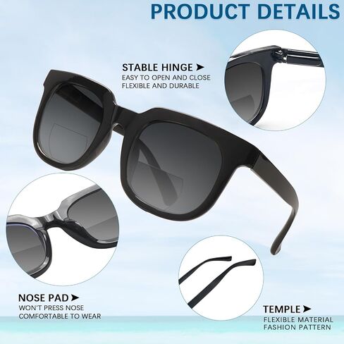 4 Packs Bifocal Reading Sunglasses for Women Men Spring Hinge Fashion Bifocal Outdoor UV400 Sun Readers Glasses in Saudi Arabia