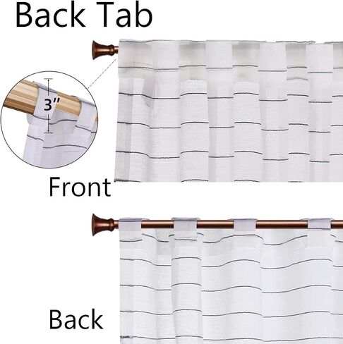LORDTEX Handmade Tassels Sheer Curtains for Bedroom - Textured Faux Linen Curtains, Belgian Linen Light Filtering Back Tab and Rod Pocket Drapes for Living Room, 2 Panels, 52 x 54 inch, Blush in Saudi Arabia