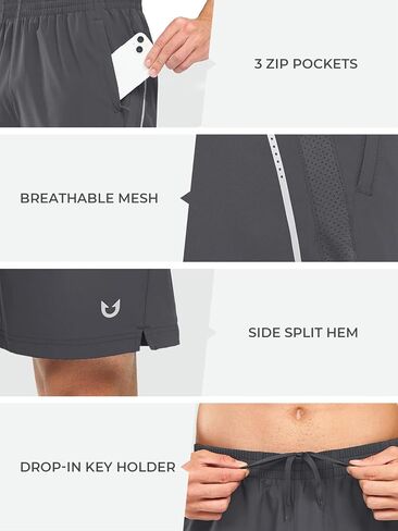 NORTHYARD Men's Athletic Running Shorts 7" Workout Gym Shorts Quick Dry Lightweight Active Basketball Training Sports Shorts in Kuwait