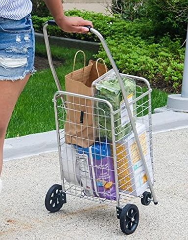 Faucet Queens 4 N Shop Cart Pop On Wheels للتجميع السريع، فضي in Saudi Arabia
