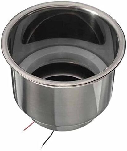 Set of 2 Stainless Steel Cup Drink Holder with LED Light Red Marine Boat RV Camper Caravan in Saudi Arabia