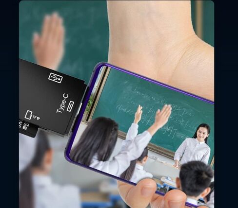 قارئ بطاقات، قارئ بطاقات الذاكرة، قارئ بطاقات Micro SD، قارئ بطاقات SD USB 2.0 مع محول OTG ونوع C in Saudi Arabia