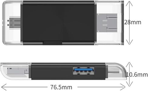 قارئ بطاقات، قارئ بطاقات الذاكرة، قارئ بطاقات Micro SD، قارئ بطاقات SD USB 2.0 مع محول OTG ونوع C in Saudi Arabia