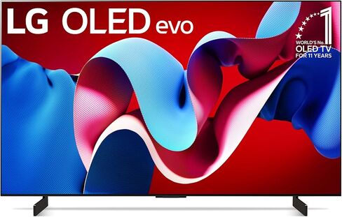 تلفزيون LG ذكي فئة 42 بوصة OLED evo C4 Series معالج 4K شاشة مسطحة مع جهاز تحكم عن بعد سحري يعمل بالذكاء الاصطناعي مع Alexa مدمج (OLED42C4PUA، 2024) in Saudi Arabia