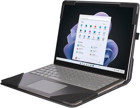 حقيبة كمبيوتر محمول لجهاز Microsoft Surface Laptop5/ 4/3 / 2/1 مقاس 15 بوصة خاص، حافظة كمبيوتر محمول قابلة للفصل من جلد البولي يوريثان الفاخر (حجم 15 بوصة) (15 بوصة، أحمر نبيذي) in Saudi Arabia