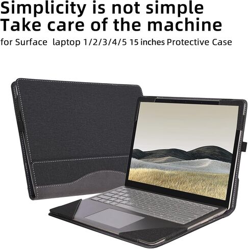 حقيبة كمبيوتر محمول لجهاز Microsoft Surface Laptop5/ 4/3 / 2/1 مقاس 15 بوصة خاص، حافظة كمبيوتر محمول قابلة للفصل من جلد البولي يوريثان الفاخر (حجم 15 بوصة) (15 بوصة، أحمر نبيذي) in Saudi Arabia