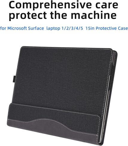 حقيبة كمبيوتر محمول لجهاز Microsoft Surface Laptop5/ 4/3 / 2/1 مقاس 15 بوصة خاص، حافظة كمبيوتر محمول قابلة للفصل من جلد البولي يوريثان الفاخر (حجم 15 بوصة) (15 بوصة، أحمر نبيذي) in Saudi Arabia