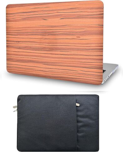 متوافق مع حافظة MacBook Air 13 بوصة 2022 2021 2020 2019 2018 الإصدار A2337 M1 A2179 A1932 شاشة Retina + Touch ID من الجلد الإيطالي الصلب (جلد خشبي 32) in Kuwait