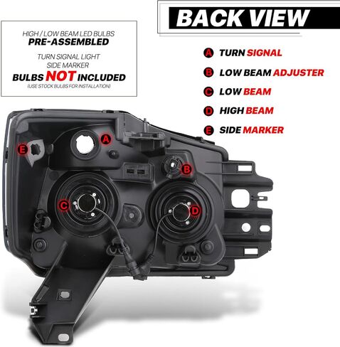 M-AUTO Headlamp Headlight Assembly Set Compatible with 04-15 Nissan Titan / 2004 2005 2006 2007 Armada, OE Style Black Housing Clear Clear Side Head Lights, Driver and Passenger Side in Saudi Arabia