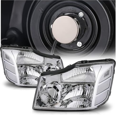 M-AUTO Headlamp Headlight Assembly Set Compatible with 04-15 Nissan Titan / 2004 2005 2006 2007 Armada, OE Style Black Housing Clear Clear Side Head Lights, Driver and Passenger Side in Saudi Arabia