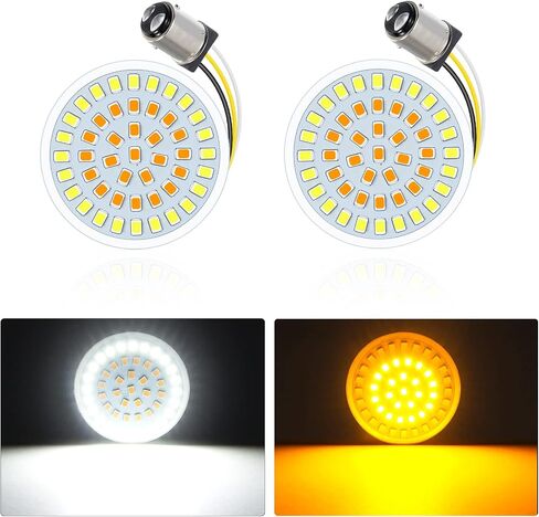Amazicha 1157 2 "رصاصة LED إشارات الانعطاف الأمامي ضوء الضوء الأبيض الكهرمان الوامض متوافق مع Harley Davidson Sportster Softail Dyna in Kuwait