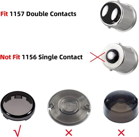 Amazicha 1157 2 "رصاصة LED إشارات الانعطاف الأمامي ضوء الضوء الأبيض الكهرمان الوامض متوافق مع Harley Davidson Sportster Softail Dyna in Kuwait