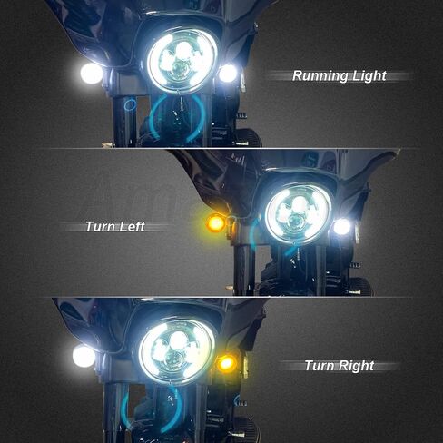 Amazicha 1157 2 "رصاصة LED إشارات الانعطاف الأمامي ضوء الضوء الأبيض الكهرمان الوامض متوافق مع Harley Davidson Sportster Softail Dyna in Kuwait