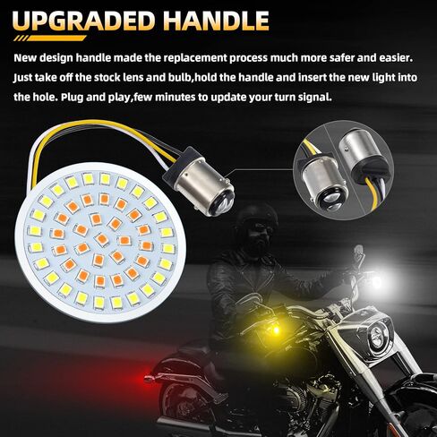Amazicha 1157 2 "رصاصة LED إشارات الانعطاف الأمامي ضوء الضوء الأبيض الكهرمان الوامض متوافق مع Harley Davidson Sportster Softail Dyna in Kuwait