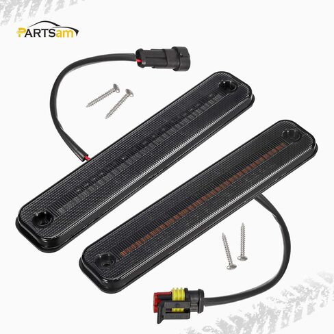 Partsam Smoked Full LED Side Marker Lights Kit Compatible With Hummer H2 2003 2004 2005 2006 2007 2008 2009 H2 Turn Signal Lights Lamps 144 SMD LED Sidemarker Lamps Replacement(2Amber+2Red) in Saudi Arabia