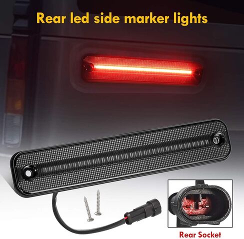 Partsam Smoked Full LED Side Marker Lights Kit Compatible With Hummer H2 2003 2004 2005 2006 2007 2008 2009 H2 Turn Signal Lights Lamps 144 SMD LED Sidemarker Lamps Replacement(2Amber+2Red) in Saudi Arabia