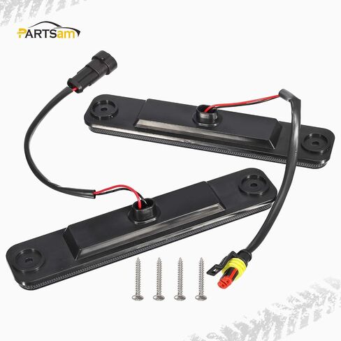 Partsam Smoked Full LED Side Marker Lights Kit Compatible With Hummer H2 2003 2004 2005 2006 2007 2008 2009 H2 Turn Signal Lights Lamps 144 SMD LED Sidemarker Lamps Replacement(2Amber+2Red) in Saudi Arabia