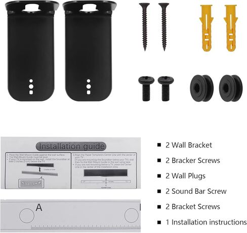 Mounting Brackets Fit for Samsung Sound Bar Model HW-MS550 HW-MS560 HW-MS57C HW-MS750 HW-MS751 HW-MS650 HW-MS6500 HW-MS6510 HW-MS6511 HW-MS660 HW-MS661,Black in Saudi Arabia