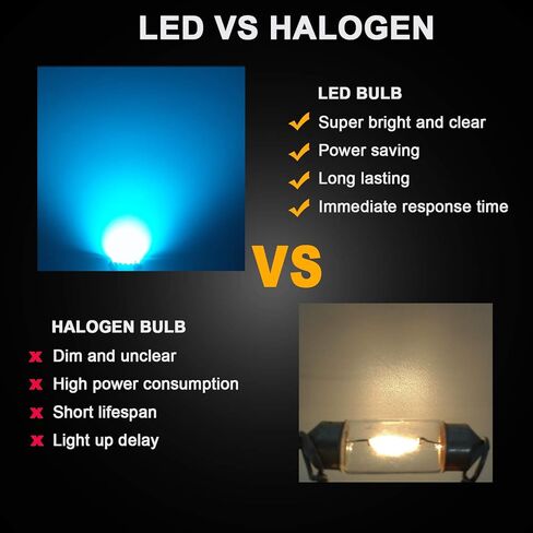 لمبة LED DE3175 من GIVEUBED، 31 مم 1.22 بوصة 3175 لمبة LED اكليل، لمبة LED فائقة السطوع DE3021 DE3022 مناسبة لأضواء قبة باب الخريطة الداخلية، حزمة من 6 قطع، أزرق in Kuwait