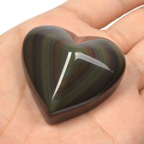 1/2LB Large Rainbow Obsidian LOVE Heart Stone Specimen Collection Pocket Palm Worry Stone in Saudi Arabia