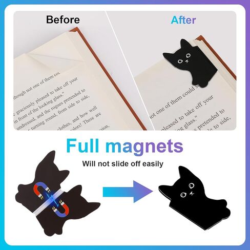 Magnetic Bookmarks, 7 Pcs Cat Book Mark Assorted Cute Book Markers Clip Cat Magnet Page Markers Set for Book Lovers Teachers Students Home Supplies School Office in Saudi Arabia